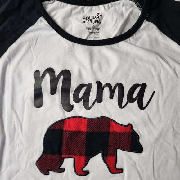 MAMA BEAR PJ BEDTIME WEAR BY HOLIDAY FAMJAMS SIZE LARGE WOMEN'S WEAR CUTE FAMILY - Picture 3 of 11